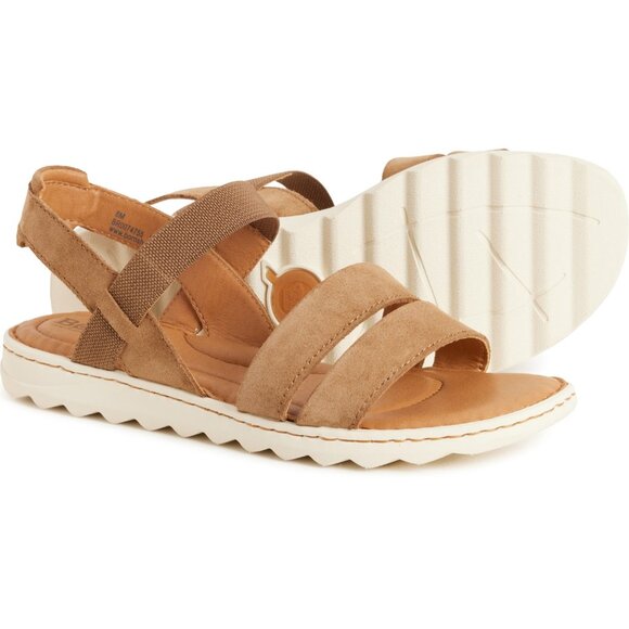 NEW Born Olly - Suede Open-Toe Sandals - For Women in taupe 7254s2 - Picture 3 of 5